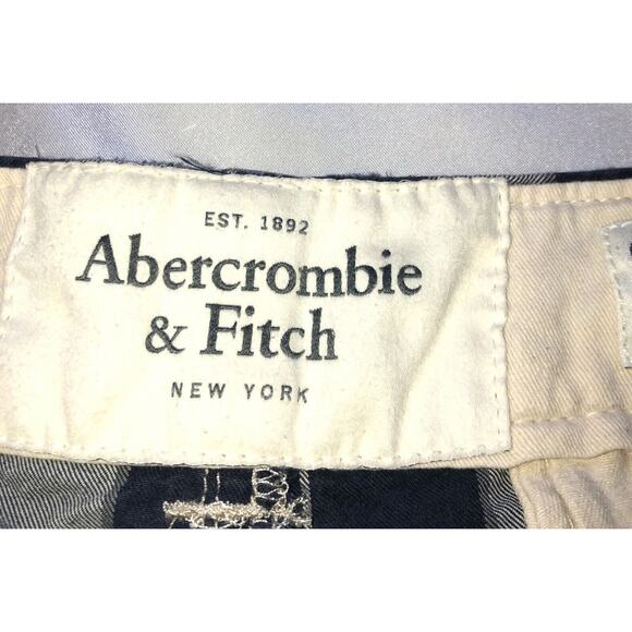 Abercrombie & Fitch Shorts Plaid Blue White Button Fly Mens Size 33 - Picture 7 of 12